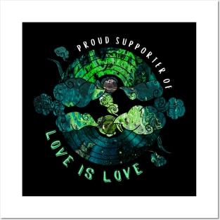 Proud Supporter of Love is Love Rainbows - Space Green Posters and Art